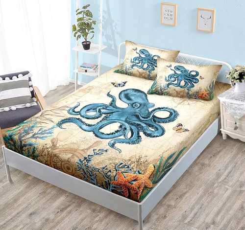 Miniatura 10 de HOSIMA Juego de ropa de cama de 3 piezas para niños, color negro, tamaño individual, sábana bajera ajustable de ajolote de dibujos animados, vida