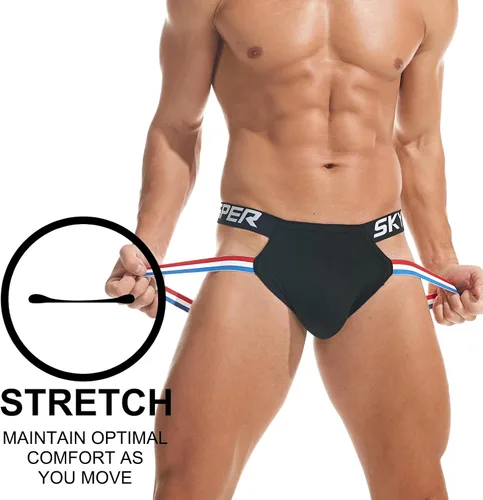 Miniatura 102 de SKYSPER Jock Strap Athletic Supporter para hombres Sexy Jockstrap Ropa interior masculina