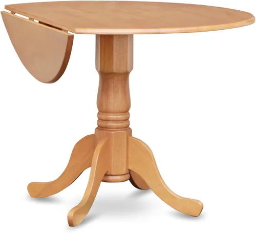 Miniatura 5 de East West Furniture Dining DLT TP Mesa redonda moderna de mediados de siglo y 42 x 29.5 con acabado de roble y NFC-Oak-C sillas de comedor, asiento