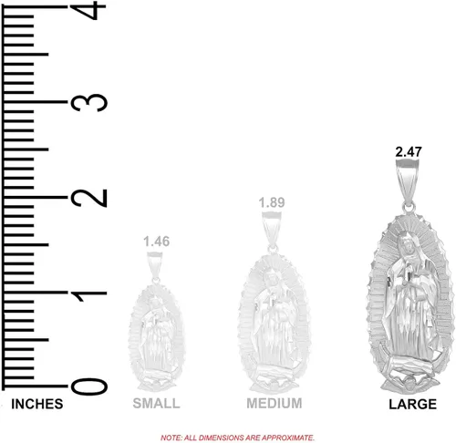 Miniatura 2 de Colgante de medalla milagrosa de la Santísima Virgen de Guadalupe 247 pulgadas