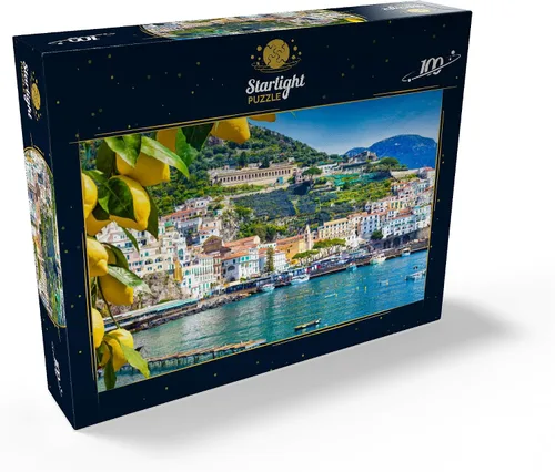 Miniatura 2 de MyPuzzle Vista panorámica del hermoso Amalfi en colinas que conducen a la costa, Campania, Italia - Rompecabezas de 100 piezas premium para adultos