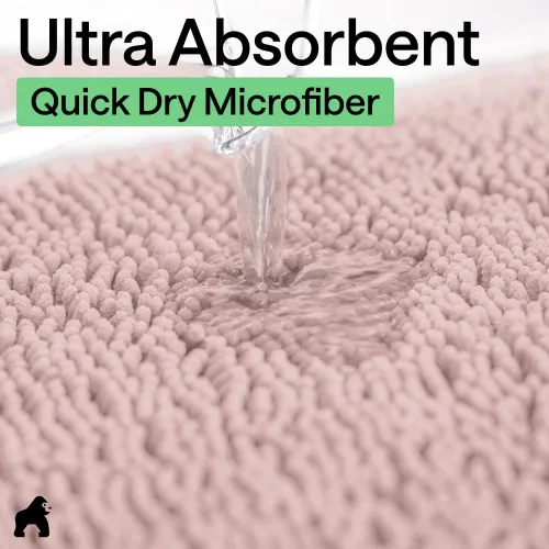 Miniatura 190 de Gorilla Grip - Tapete de baño de felpilla gruesa, suave y absorbente, secado rápido, de microfibra, con reverso de caucho, para piso de ducha, Nube