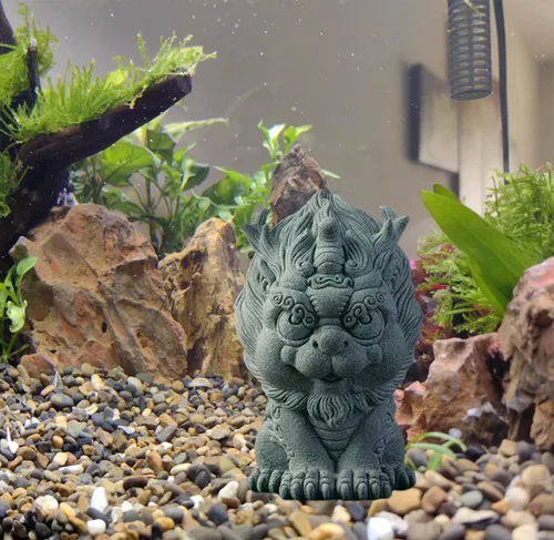 Miniatura 4 de livelyfish Feng Shui Guardián Chi Lin/Kylin/Qi Lin Estatua de arenisca Estatua de piedra arenisca Escultura de buena suerte, decoración china
