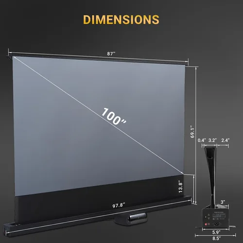 Miniatura 6 de ALR/CLR - Pantalla de proyector motorizada para proyector UST de 100 pulgadas, 95% de rechazo de luz ambiental, 4K/8K Ultra HD, Active 3D, para cine