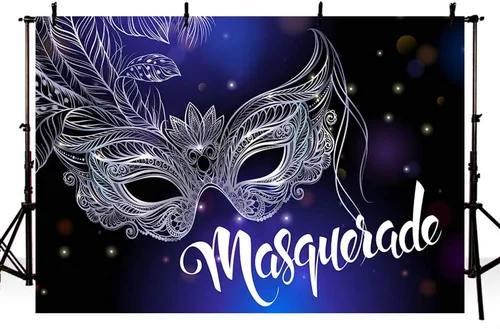Miniatura 3 de MEHOFOND Máscara de fondo de mascarada, decoración de fiesta, Mardi Gras, carnaval, cumpleaños, fiesta de baile, máscara plateada con purpurina