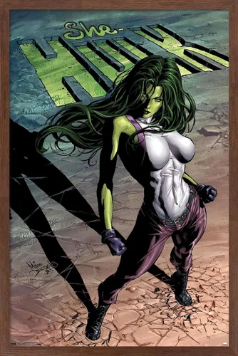 Miniatura 17 de Trends International Marvel Comics - Póster de pared She-Hulk #29, 22.375 x 34 pulgadas, versión enmarcada de madera de granero Versión enmarcada