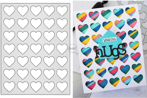 Miniatura 6 de DzIxY Troqueles de corte de metal en forma de corazón simples para kit de fabricación de tarjetas, juegos de troqueles de papel en relieve, 7
