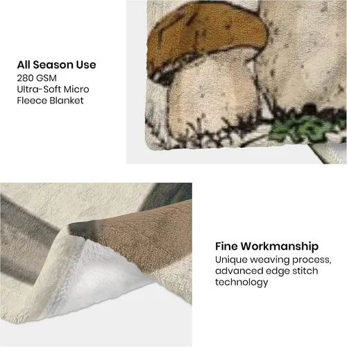 Miniatura 4 de Manta de Hongos Regalos para Mujeres Manta de Franela de Vellón de Hongos Suave y Acogedora para Todas las Estaciones para Sofá Sillón Decoración
