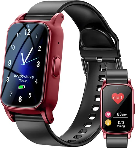 Miniatura 10 de Smart Watch for Seniors with Fall Detection -GPS Tracker with Video Call, SOS Button, Heart Rate & Step Counter, Alarm for Elderly Men & Women -No
