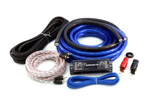 KnuKonceptz Bassik - Kit completo de cableado de amplificador de instalación de amplificador de calibre 0 con RCA