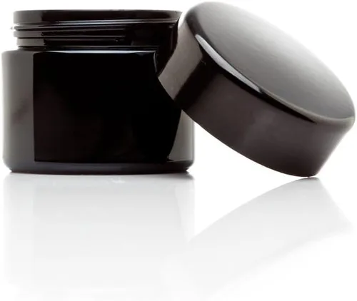 Miniatura 2 de Infinity Jars Tarro clásico de vidrio negro de 1.7 fl oz (1.7 fl oz), hermético, a prueba de olores, recargable, para almacenamiento a largo plazo