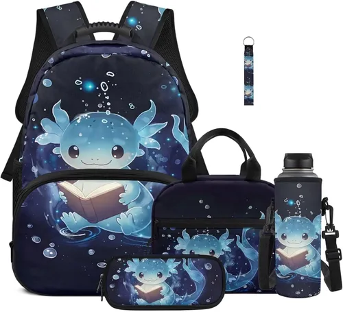 Miniatura 19 de Bulopur Eagle American Flag Print Kids Backpack Boys Elementary School 17 Inch Bookbag With Lunch Bag Water Bottle Holder Keychain Pencil Case 5
