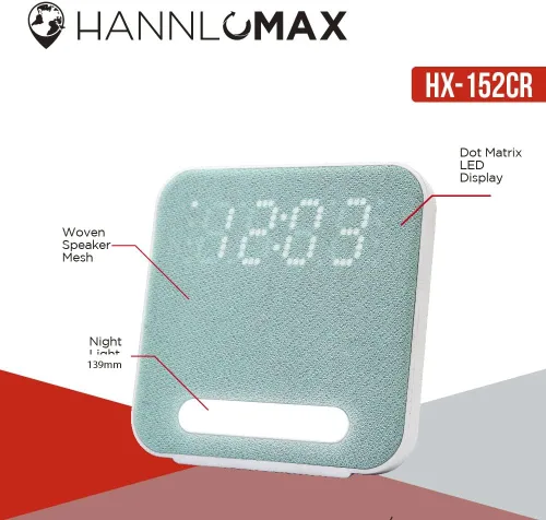 Miniatura 3 de HANNLOMAX Radio despertador HX-152CR, radio PLL AM/FM, reloj digital con alarma dual, luz nocturna. (verde)