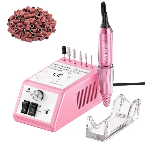Miniatura 17 de SUBAY Kit Profesional de Esculpido de Uñas Eléctrico para Dedos y Pies, Lima Eléctrica para Manicura y Pedicura con 1 Paquete de Bandas de Lijado