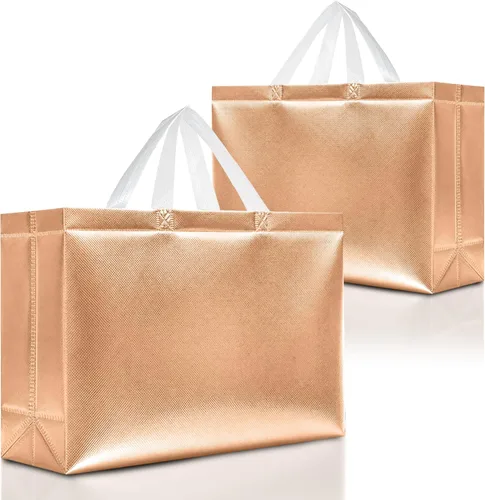 Miniatura 13 de Nush Nush Bolsas de regalo extragrandes de colores mixtos, juego de 12 bolsas de regalo extragrandes reutilizables de colores surtidos con asas