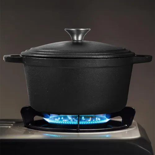 Miniatura 7 de COMMERCIAL CHEF Horno holandés de hierro fundido de 3.4 cuartos con tapa abovedada y asas