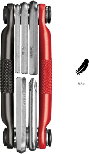 Miniatura 3 de Crankbrothers Herramienta multiherramienta M 5 para bicicleta, multiherramienta MTB negro y rojo, 5 herramientas de bicicleta (herramienta 5 en 1)