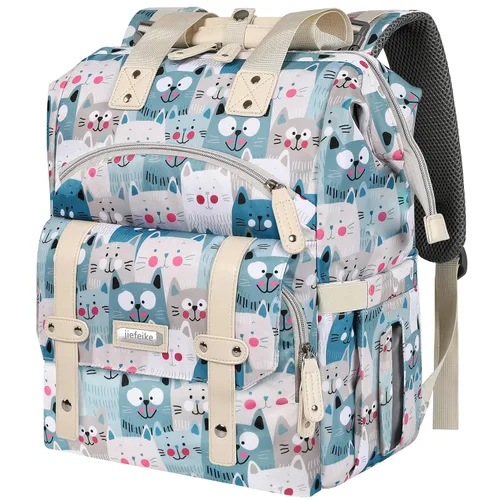 Miniatura 13 de Jiefeike Mochila para pañales para bebés, niños y niñas, bolsas de pañales portátiles para bebé, mochila para papá y mamá, bolsa de pañales