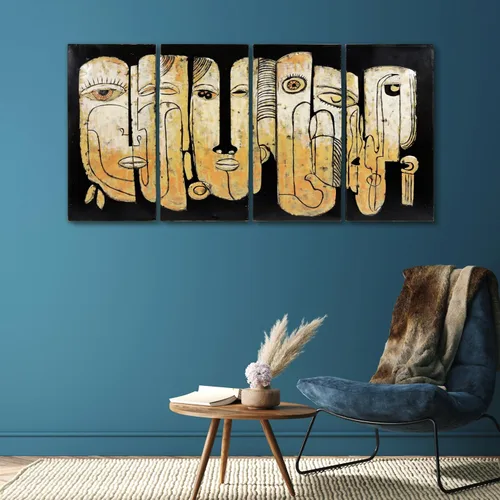 Miniatura 5 de Empire Art Direct Totem Poles - Arte de pared de metal abstracto pintado a mano, escultura de pared de hierro mixto Primo, decoración de pared 3D