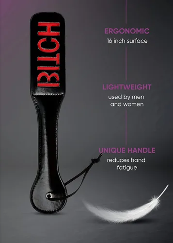 Miniatura 5 de Paleta para adultos Juego sexual Nalgadas Cultivo corto Cosplay BDSM Dormitorio Accesorios 12 pulgadas Negro, Negro