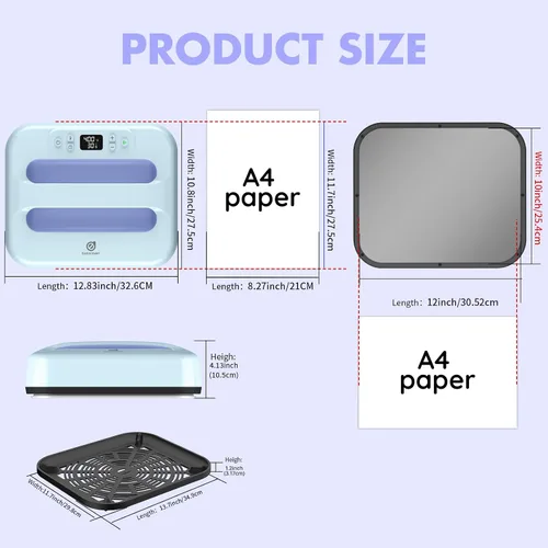 Miniatura 3 de Prensa de calor de 12 x 10 pulgadas, máquina inteligente de prensa de calor con Bluetooth integrado para camisetas, almohadas, bolsas de mano y más