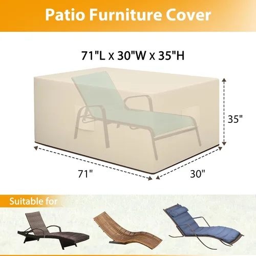 Miniatura 7 de HDCAXKJ Fundas impermeables para muebles de patio, funda para tumbona para exteriores, funda resistente con cremallera, resistente a la intemperie