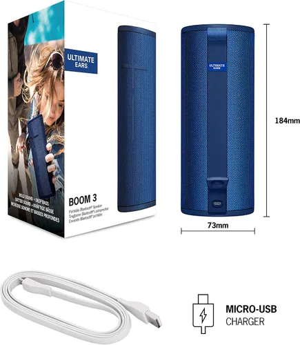 Miniatura 9 de Ultimate Ears Boom 3 - Altavoz inalámbrico Bluetooth, sonido audaz + graves profundos, Bluetooth, botón mágico, impermeable, batería de 15 horas