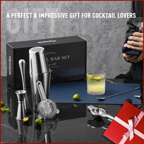 Miniatura 3 de Bolsa de kit de barman de viaje Juego completo de cóctel profesional de 25 piezas con elegante bolsa de kit de viaje portátil Juego de barra