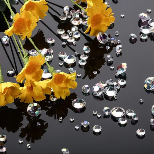 Miniatura 4 de Hicarer 4000 piezas de piedras preciosas acrílicas de cristales de diamantes, piedras preciosas dispersas para mesa de boda, decoración de fiesta