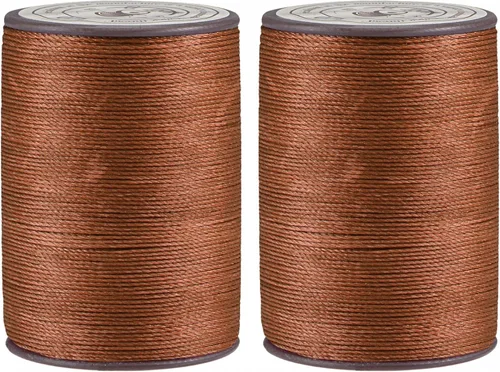 Miniatura 11 de uxcell Hilo encerado fino de 137 yardas, 0.022 in de diámetro, de poliéster, con revestimiento de cera, para coser a máquina, bordar, acolchar a