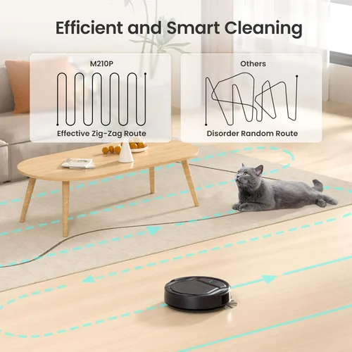 Miniatura 4 de Lefant Robot aspirador M210 Pro, delgado, silencioso, succión de 2200 Pa, aspiradoras robóticas de carga automática de 120 minutos, Freemove 3.0