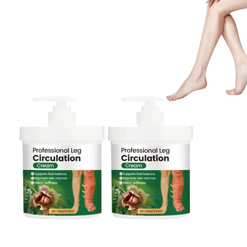 Crema profesional para la circulación de piernas, paquete de 2 de 3.3 onzas, crema para el cuidado de las piernas para mejorar la piel y las