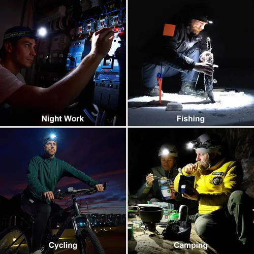 Miniatura 7 de Pack de 3 linternas recargables para la cabeza súper brillantes, lámpara de cabeza LED de 99000 lúmenes con 3 modos, ángulo de 90° y enfoque