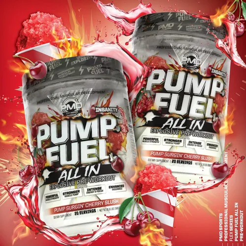 Miniatura 6 de PMD Sports Pump Fuel All in Insanity, Polvo Pre-Entreno Definitivo y Bomba Muscular, Energía de Máxima Fuerza, Concentración, Resistencia