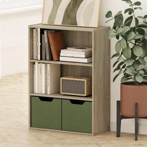 Miniatura 2 de Furinno Pasir - Estantería abierta de 3 niveles, roble Sonoma
