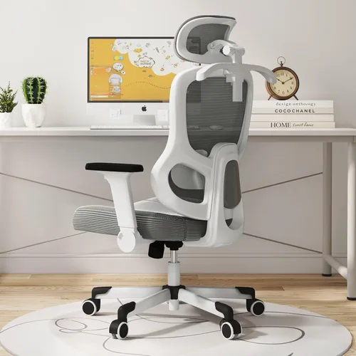 Miniatura 9 de Silla ergonómica de oficina reclinable para juegos, soporte lumbar ajustable, reposabrazos 6D, reposacabezas de malla transpirable, giratorias, Negro