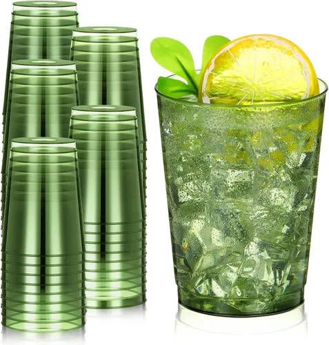 Miniatura 14 de Minatee 100 vasos de plástico desechables de lujo, vasos de cóctel de vino resistentes para graduaciones, bodas y fiestas de cumpleaños, vasos