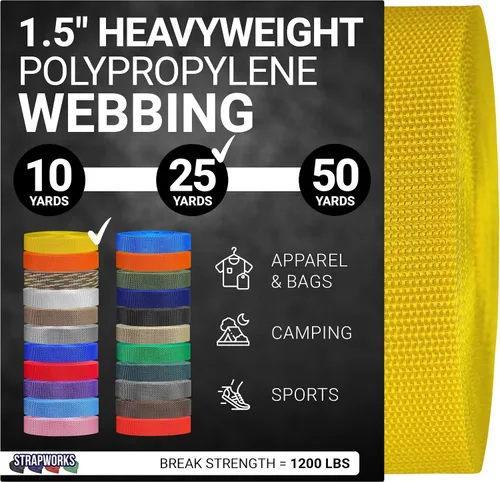 Miniatura 18 de Strapworks Heavyweight Polypropylene Webbing - Heavy Duty Poly Strapping for Outdoor DIY Gear Repair, 1.5 Inches