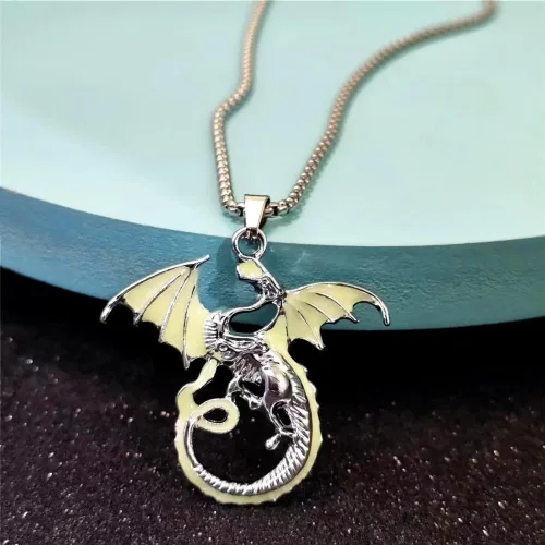 Miniatura 4 de Collar con colgante de dragón de animal para hombre, luminoso, tribal, tótem volador, collar para mujeres, hombres, adolescentes, joyería que brilla