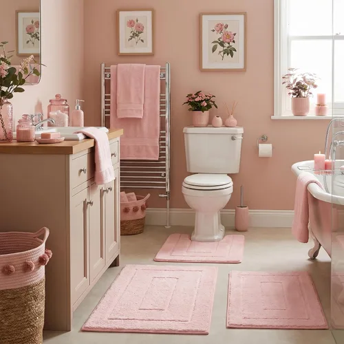 Miniatura 14 de GRANNY SAYS Juego de 2 alfombras de baño suaves para baño, alfombras de baño antideslizantes y lavables, alfombras de baño absorbentes para bañera