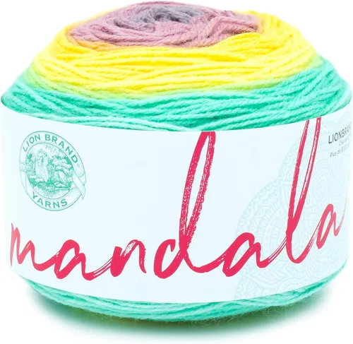 Miniatura 35 de Lion Brand Yarn Mandala - Hilo multicolor para ganchillo,tejido y manualidades, color Liger, 1770 pies, paquete de 1 unidad