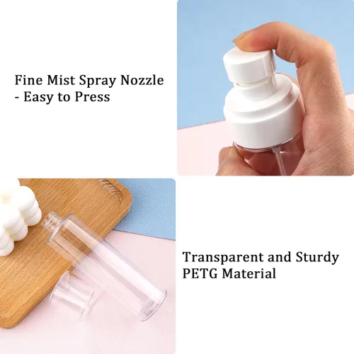 Miniatura 5 de Cosywell Botellas pulverizadoras de niebla fina aprobadas por la TSA de 3.4 onzas líquidas, paquete de 3 botellas a prueba de fugas, botellas