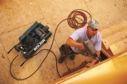 Miniatura 5 de Rolair 1.5 Hp (115 V), 7.3 Cfm@90Psi, Compresor de tanque doble de 9 galones (W/controles duales)