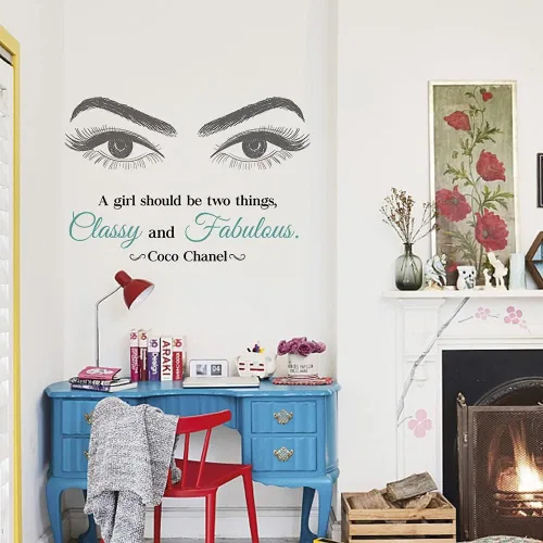 Miniatura 4 de Calcomanías de pared de vinilo con citas inspiradoras, calcomanías de pared con texto en inglés «A Girl Should be Two Things Classy and Fabulous for