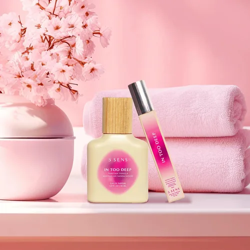 Miniatura 4 de 5 SENS In Too Deep Eau de Parfum - Espray de viaje (0.3 fl oz), fragancia fina limpia y duradera - Gourmand con vainilla de Tahití, bergamota