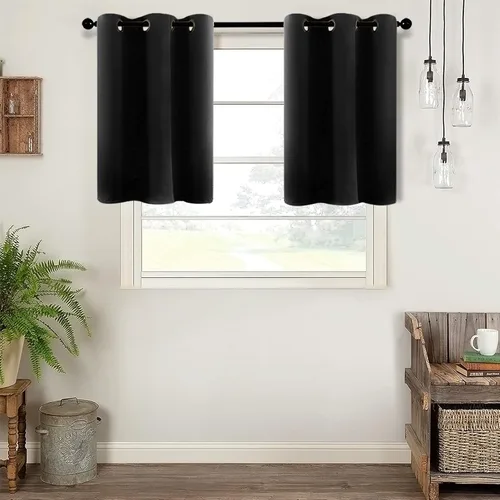 MRTREES - Cortina para oscurecer habitación con triple tejido para ventana, juego de 2 paneles con ojales en la parte superior