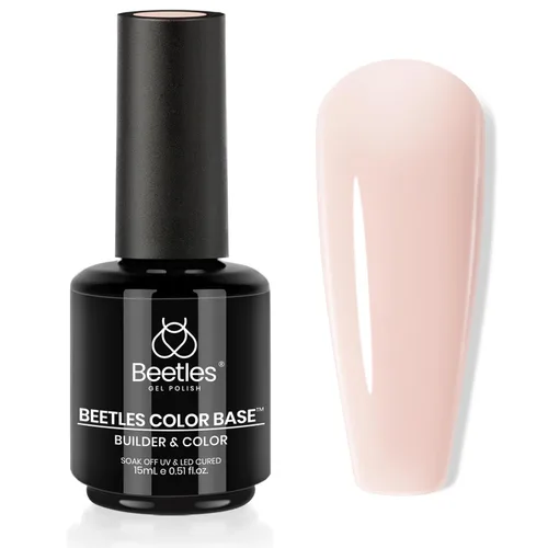 Miniatura 22 de Beetles - Esmalte de uñas en gel base rosa, 1 unidad, 0.5 onzas líquidas: color rosa desnudo 5 en 1, esmalte pastel constructor, punta francesa