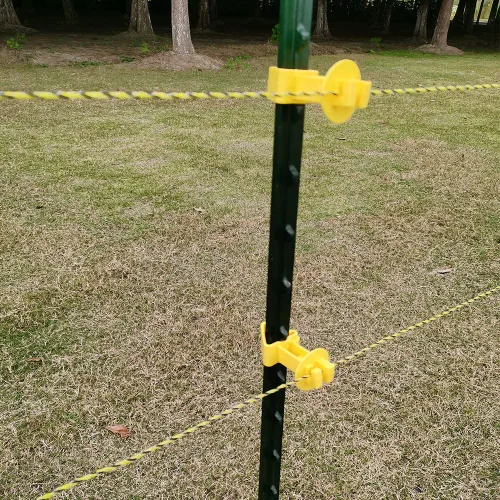 Miniatura 5 de 25 aisladores eléctricos de valla para poste en T, aisladores extendidos a presión, amarillo