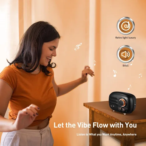 Miniatura 4 de Muzen Altavoz Bluetooth de radio, radio de metal pequeña Wild Radiooo, altavoces inalámbricos portátiles, radio FM recargable, carcasa exterior