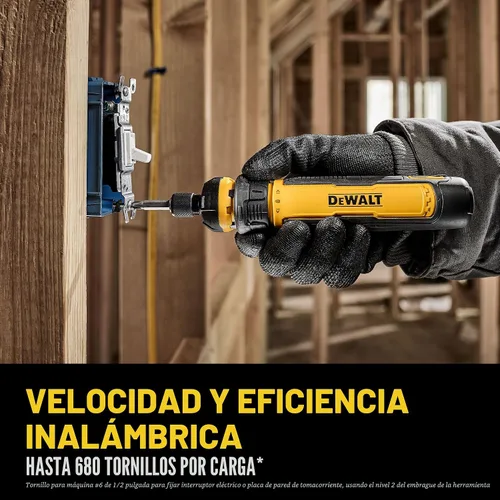 Miniatura 4 de DEWALT Destornillador inalámbrico, destornillador eléctrico recargable USB de 4 V con juego de 12 puntas de destornillador, luz LED, control